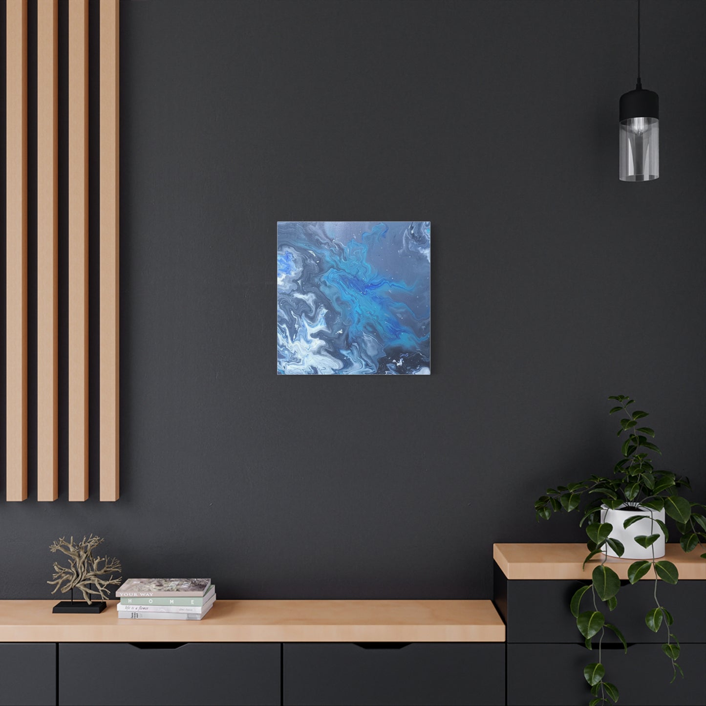 Ocean-Inspired Stretched Canvas Art - Abstract Blue Waves