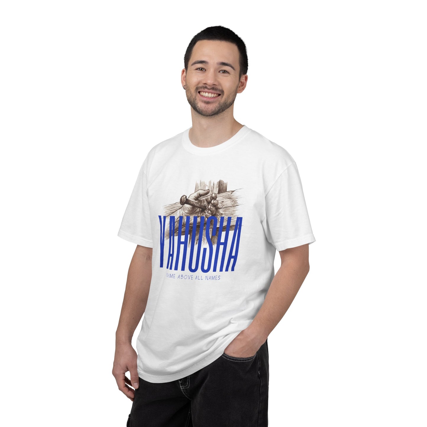 Yahusha Faith T-Shirt — Vintage Prayer Hands Graphic