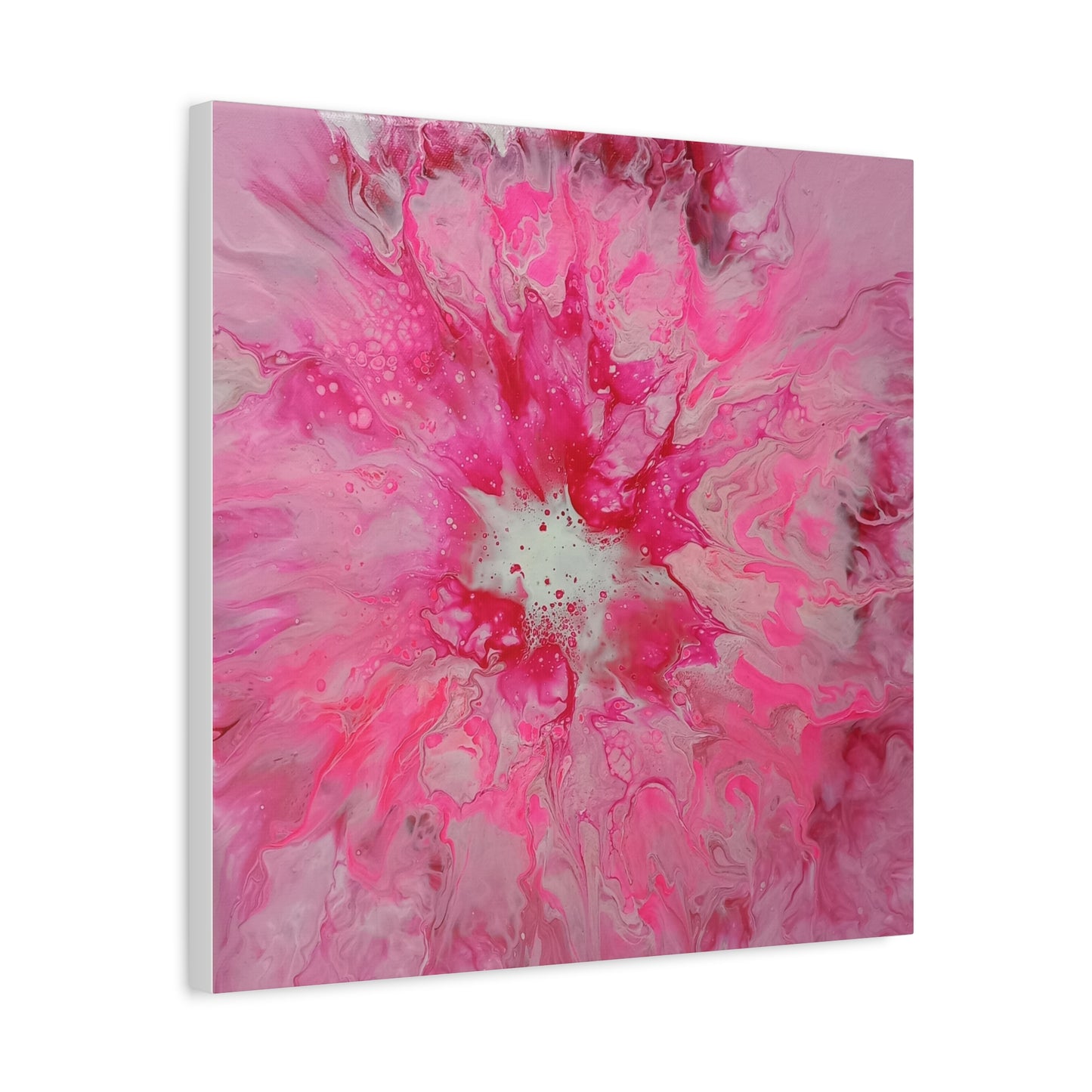 Pink Floral Explosion Matte Canvas Print — Abstract Flower Wall Art