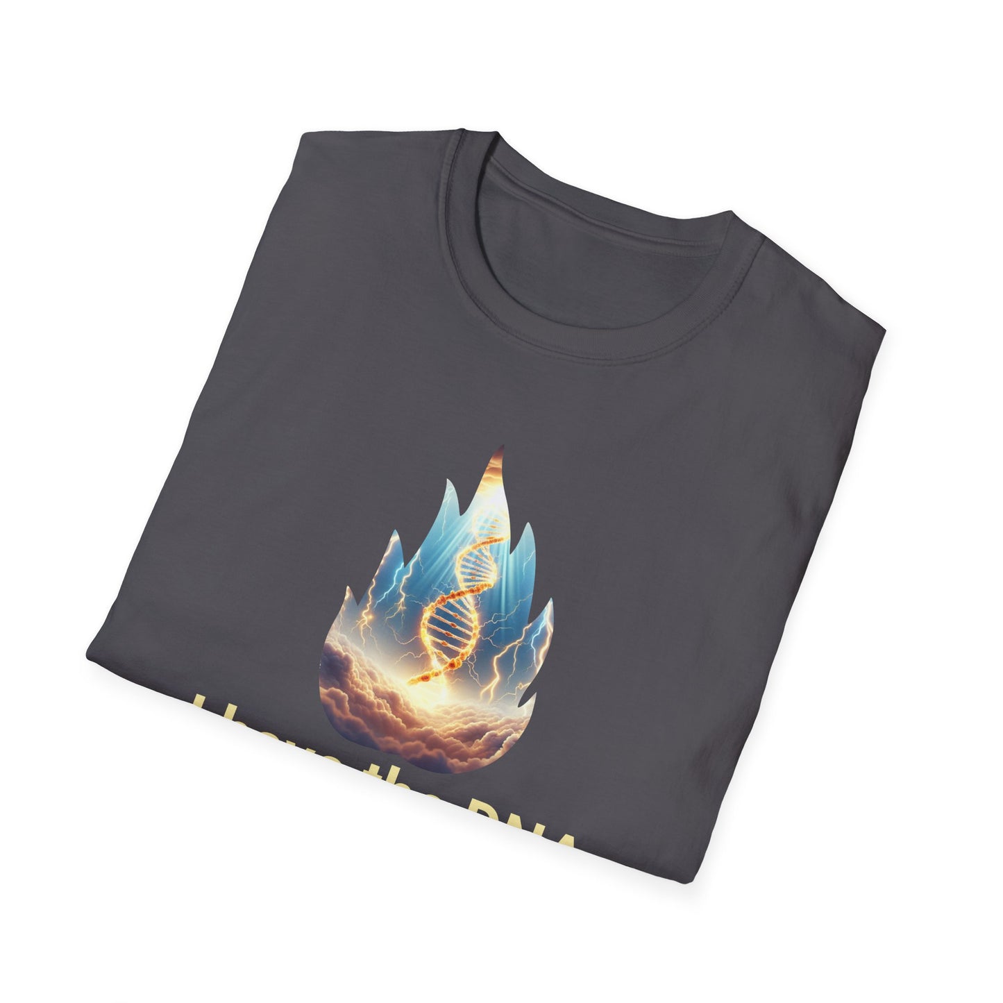 Christian Flame DNA T-Shirt — Faith & Science Inspired Graphic Tee, Unique Christian Gift