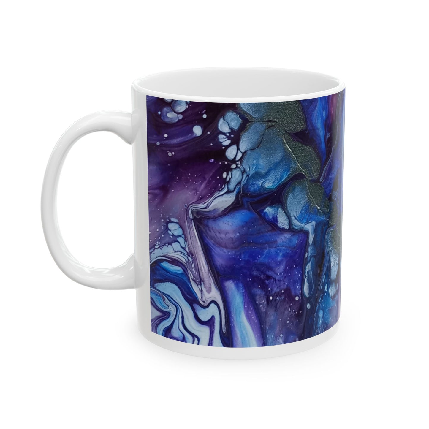 "Patience" Fruit of the Spirit series - An acrylic pour design - Ceramic Mug - Artistic Coffee Cup for Home or Office