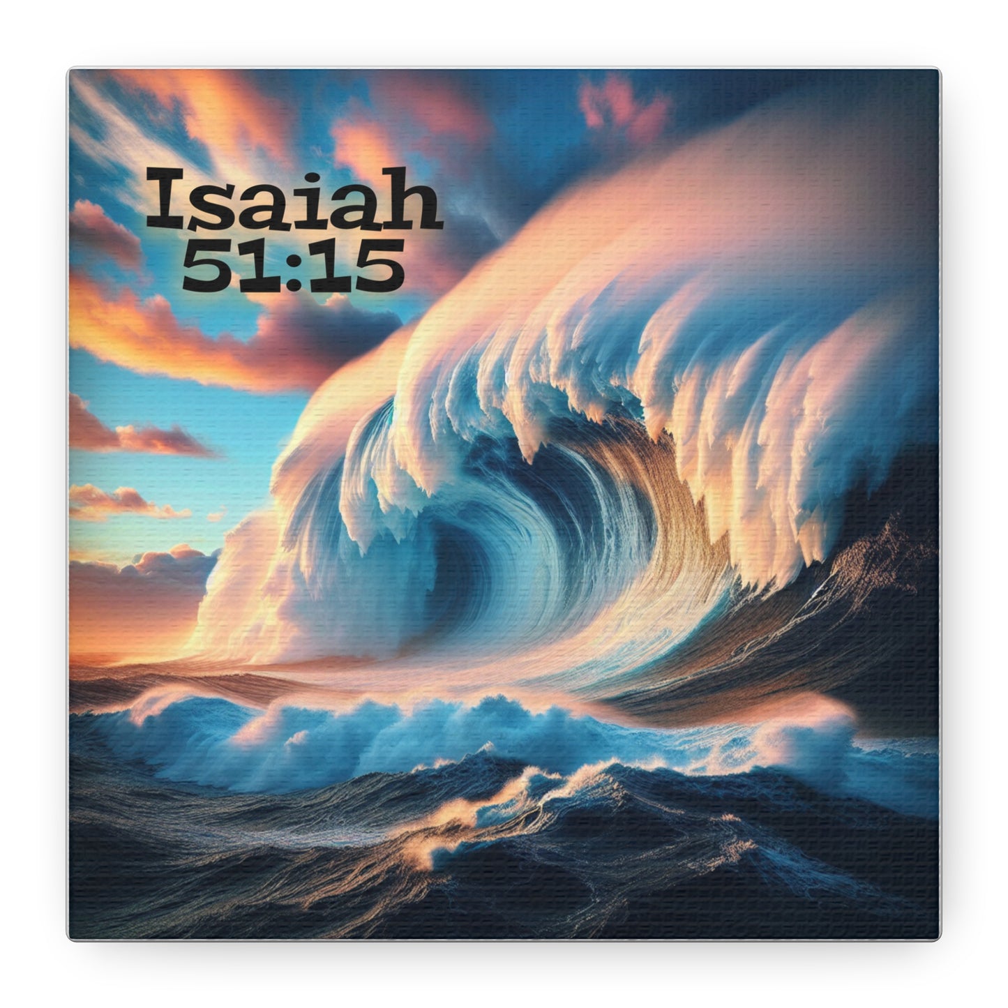 Inspirational Wave Canvas Wall Art, Motivational Wall Art, Ocean Print, Psalm 51:15 Decor, Nautical Gift, Bible Verse Wall Art