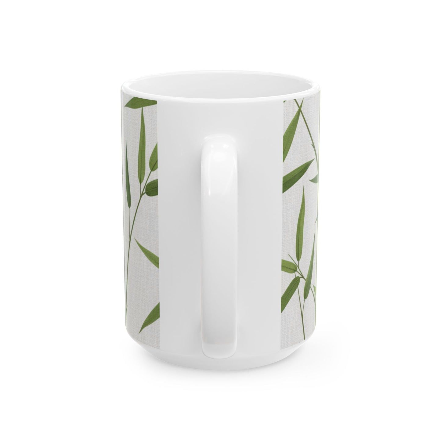 Bamboo Botanical Ceramic Mug — Green Bamboo Stalks Coffee Cup (11oz & 15oz)