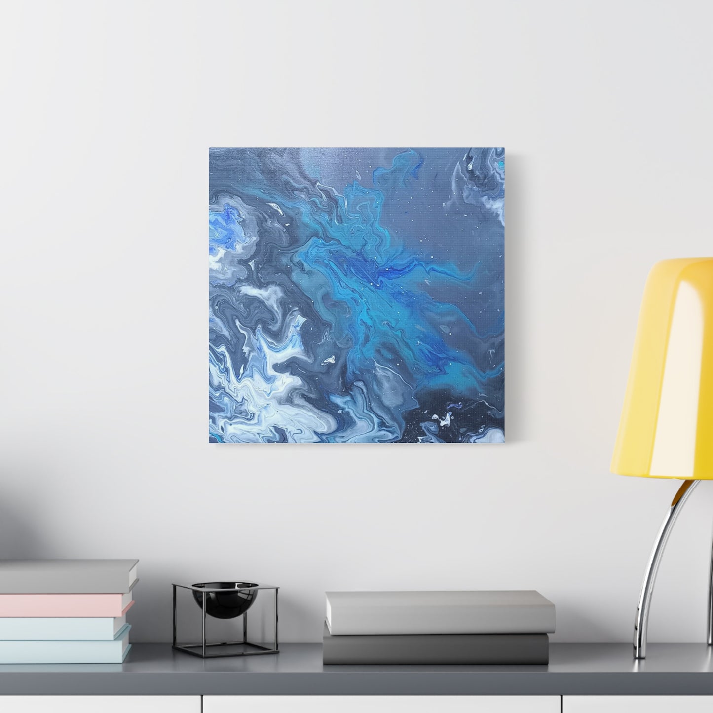 Ocean-Inspired Stretched Canvas Art - Abstract Blue Waves