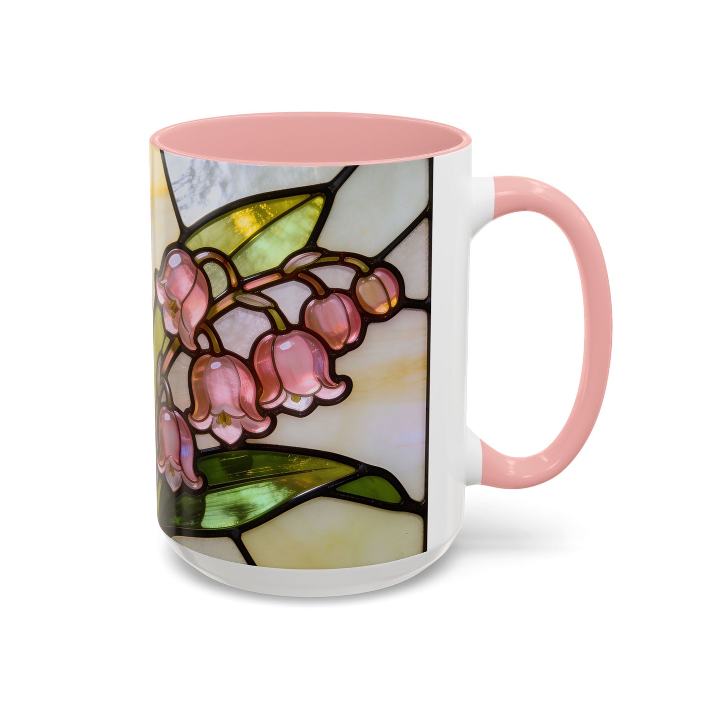 Stained Glass Lily of the Valley Accent Coffee Mug — Floral 11/15oz Gift