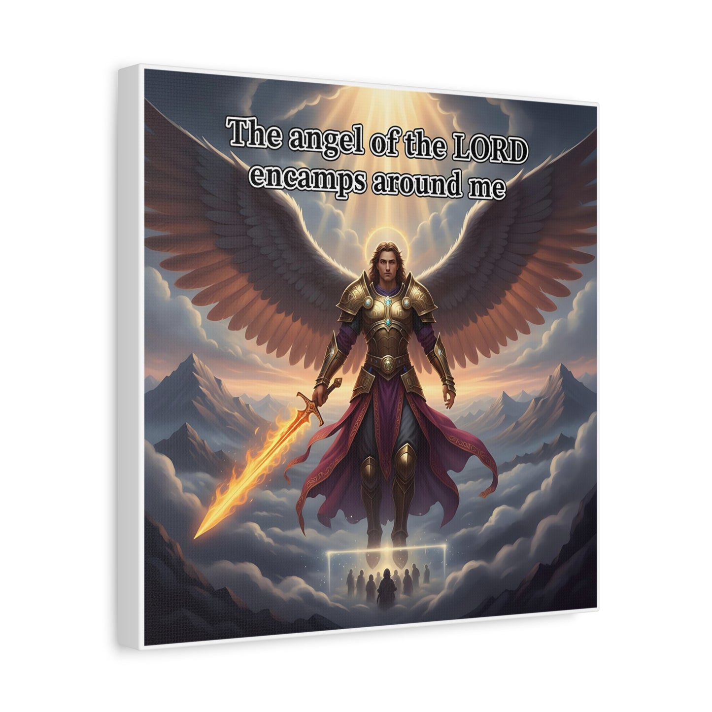 Angel Print Inspirational Wall Art Canvas — Christian Home Decoration, Unique Motivational Gift