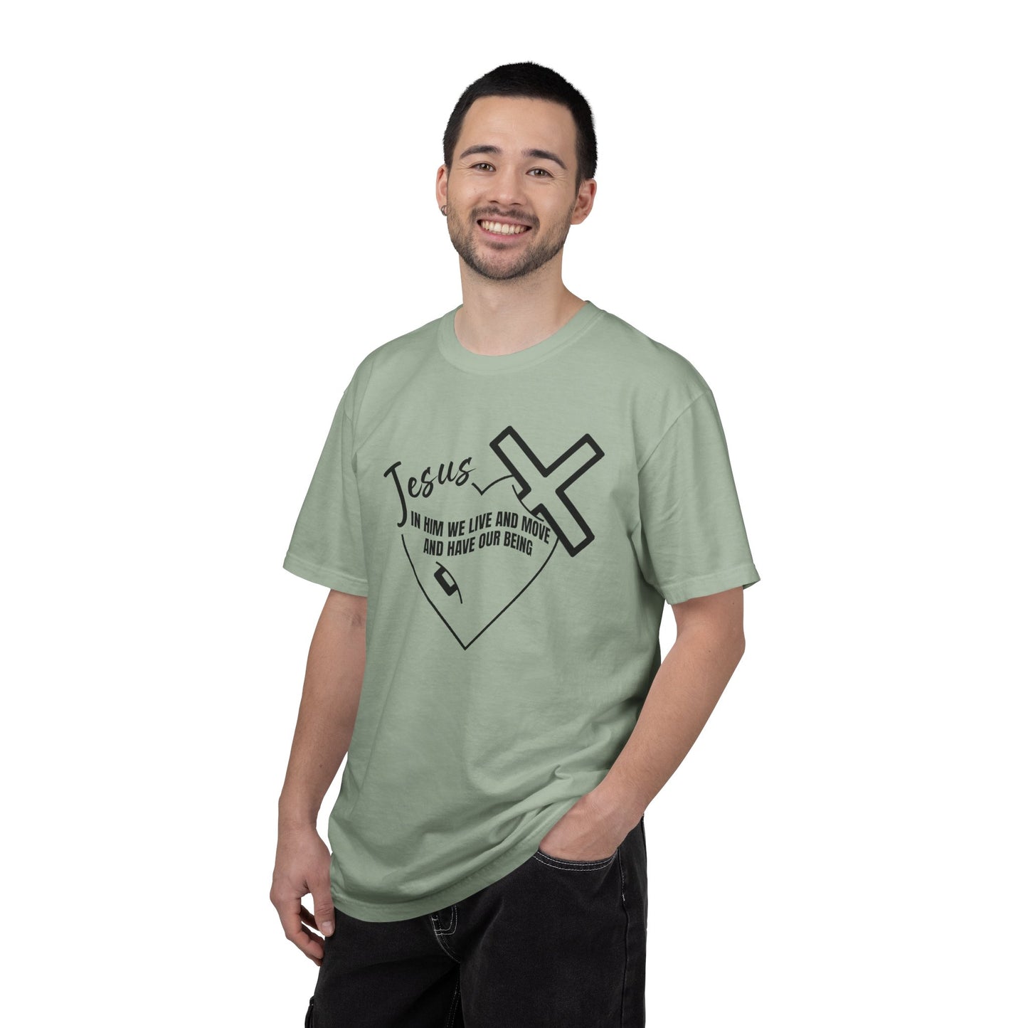 Cross and Heart Faith T-Shirt — Christian Love Graphic Tee, Inspirational Religious Gift