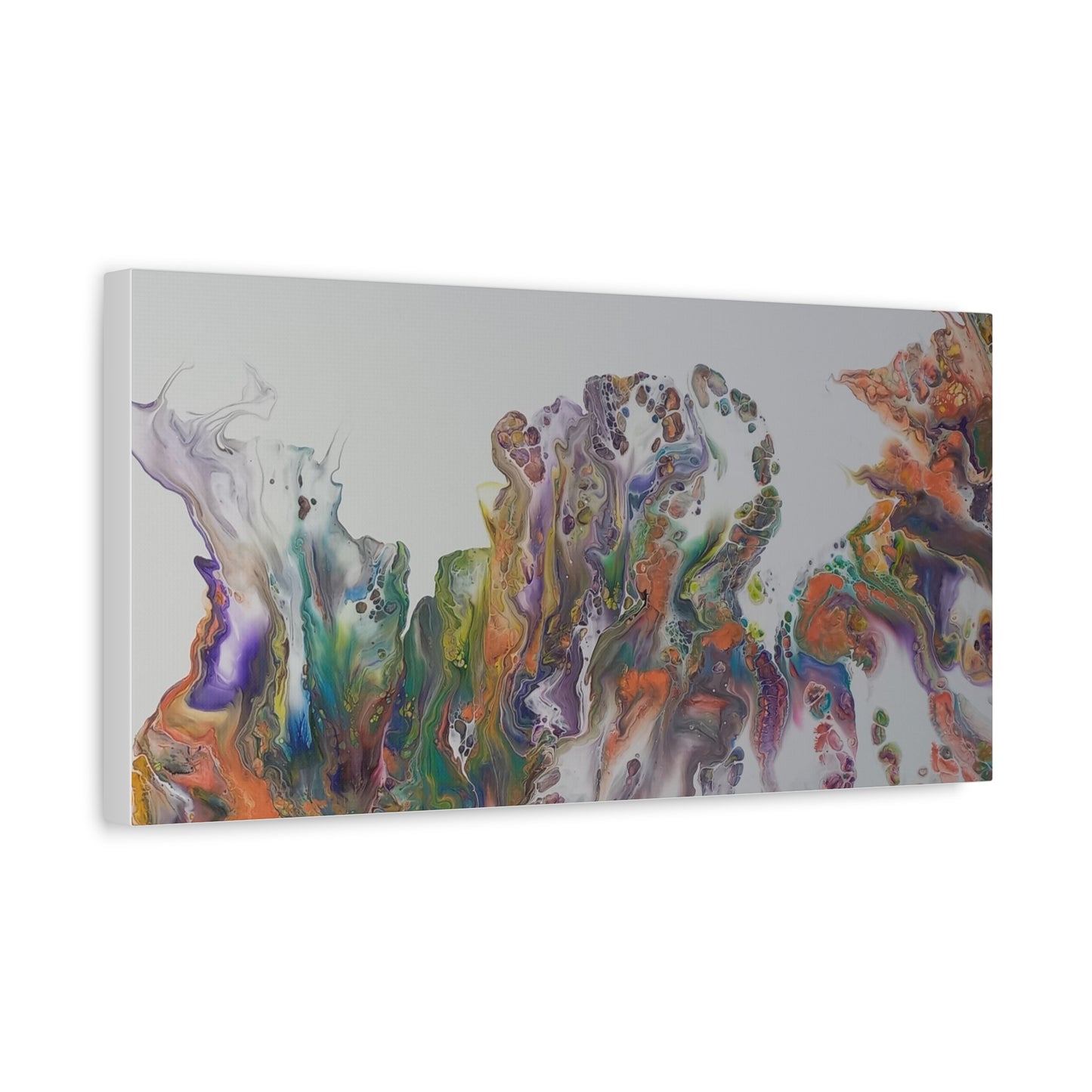 "An overflow of goodness" -  Abstract acrylic pour -  Colorful Wall Art Canvas - Matte Stretched Print