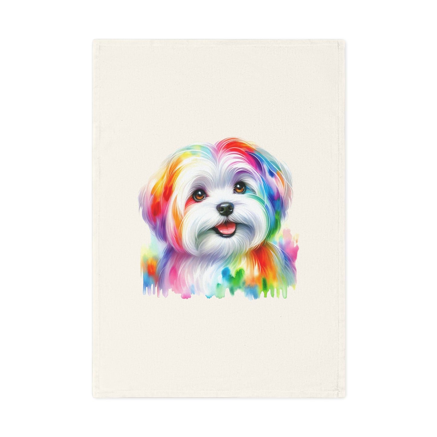 Colorful Puppy Cotton Tea Towel - Perfect for Dog Lovers