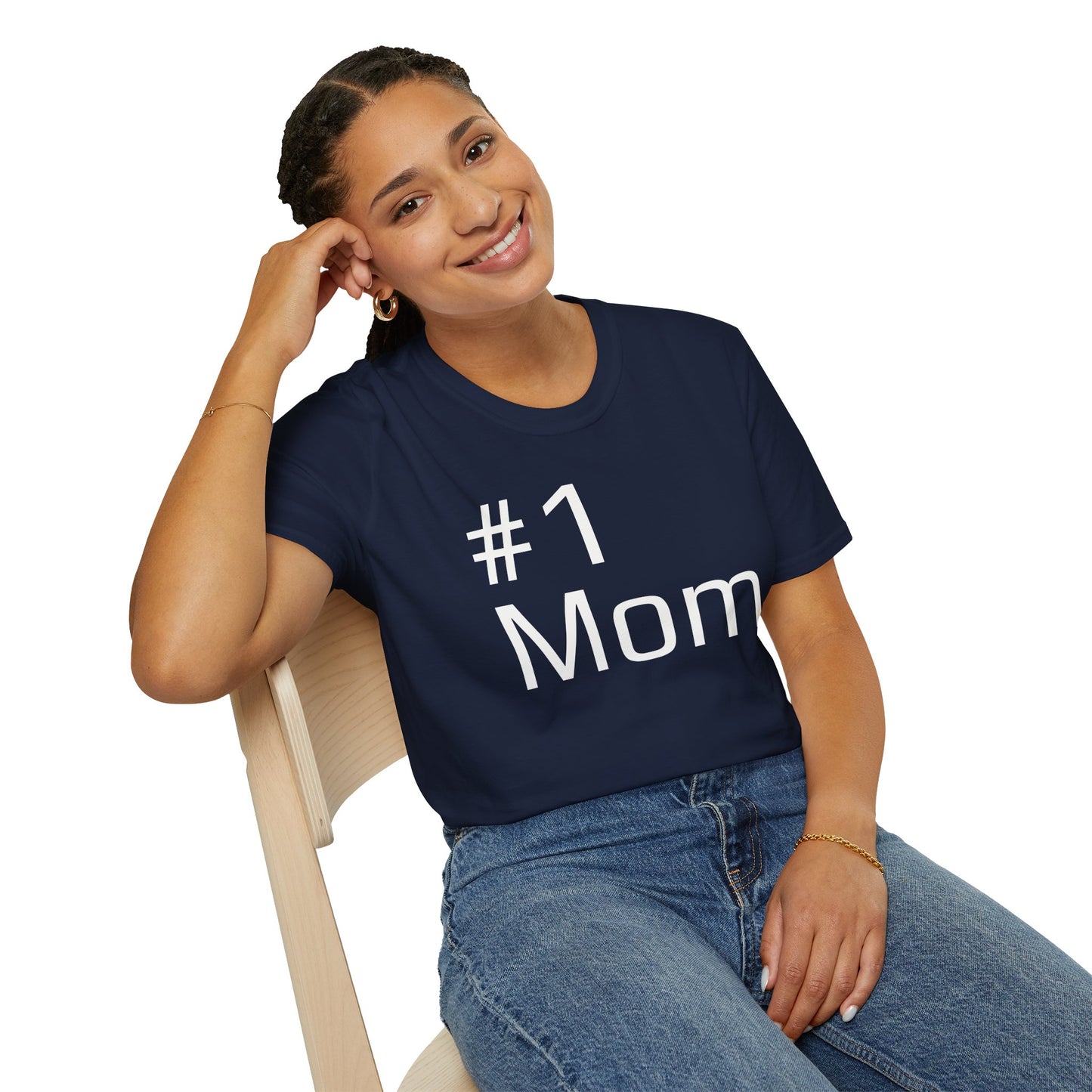 #1 Mom Unisex Softstyle T-Shirt — Military Green & Dark Hues, Mother's Day Gift (S–3XL)