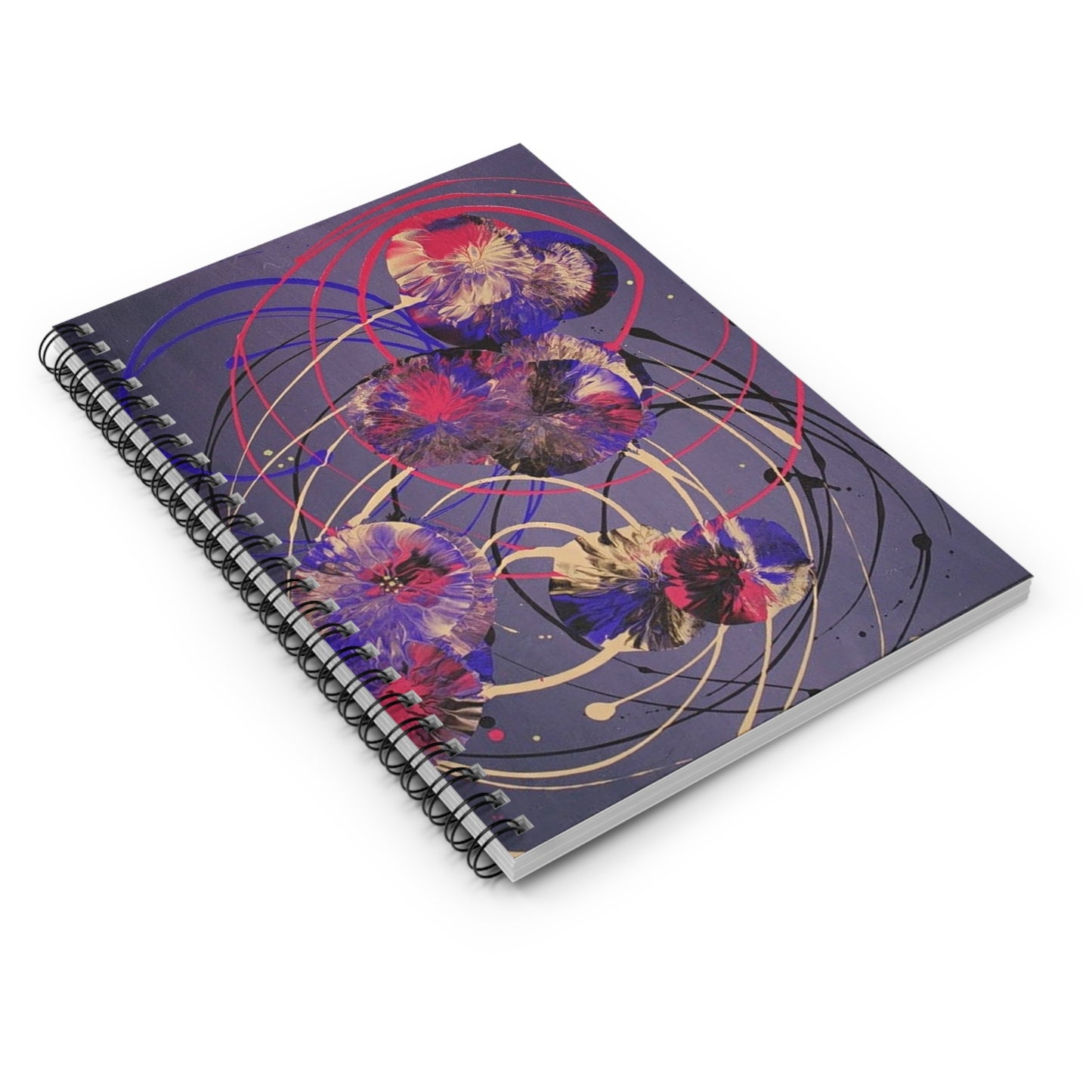 Abstract Art Spiral Notebook — Colorful Lines & Swirls, Ruled Journal for Creative Minds