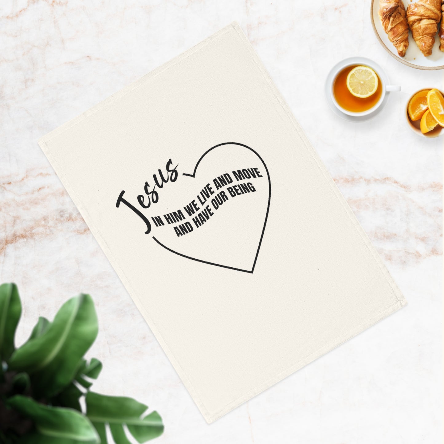 Inspirational Cotton Tea Towel - Faith-Based Kitchen Decor