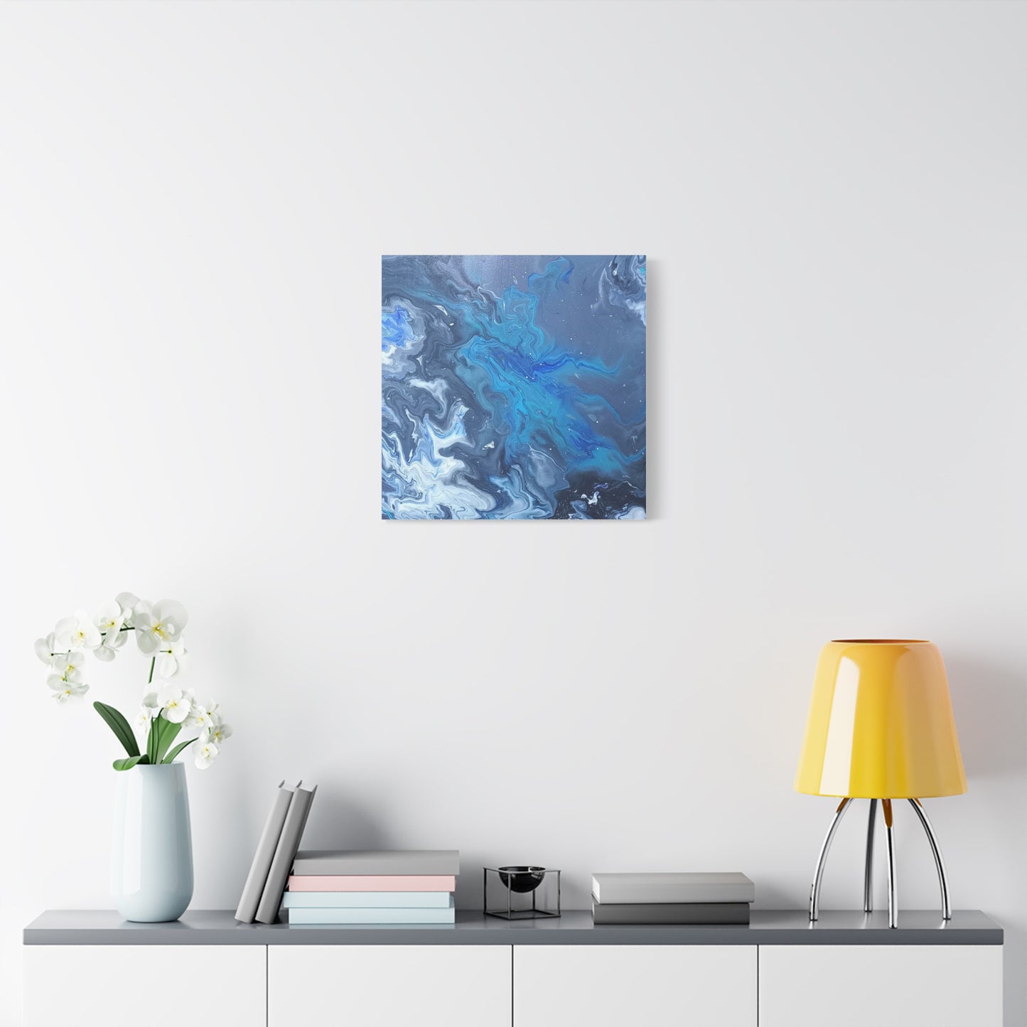 Ocean-Inspired Stretched Canvas Art - Abstract Blue Waves