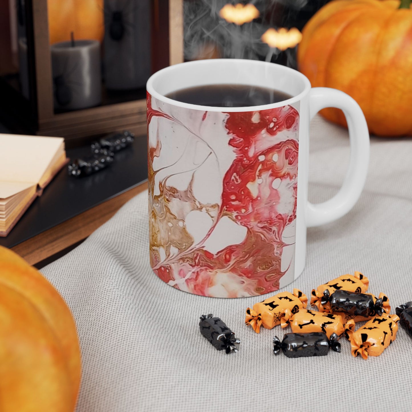 "Love" Fruit of the Spirit series - acrylic pour design - Abstract Art Ceramic Mug - Colorful Marble Design (11oz)