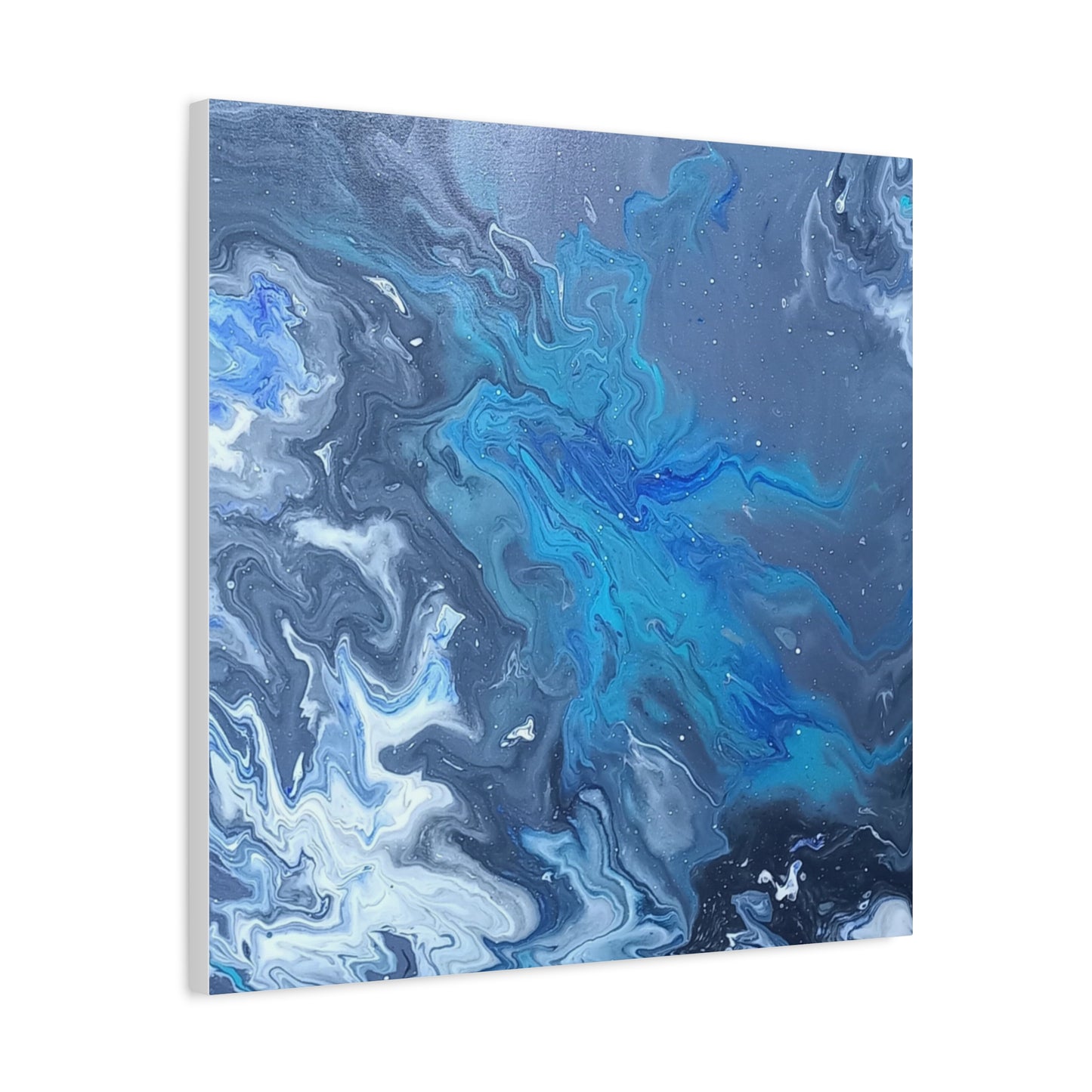 Ocean-Inspired Stretched Canvas Art - Abstract Blue Waves