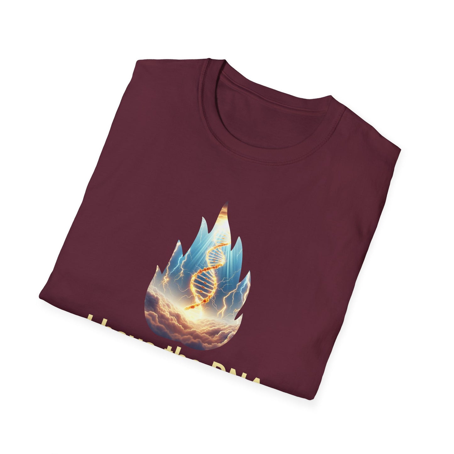 Christian Flame DNA T-Shirt — Faith & Science Inspired Graphic Tee, Unique Christian Gift
