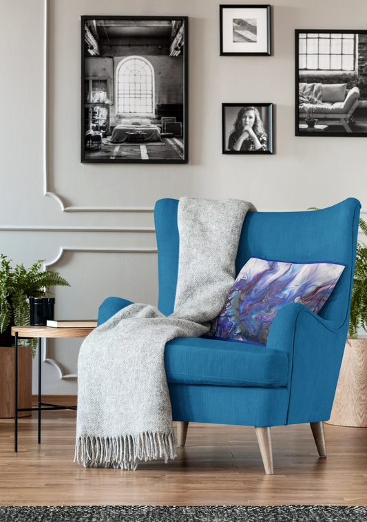 "Patience - from the fruit of the Spirit series" acrylic pouring painting design plush pillow  - Stylish Home Accent