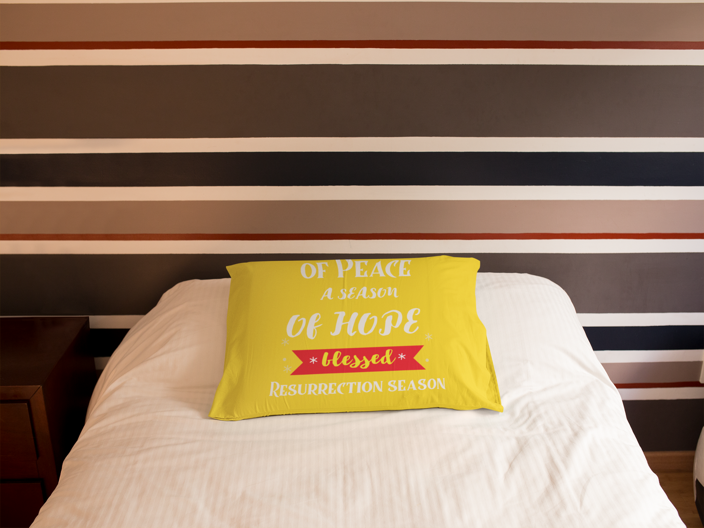 "A season of Peace a season of Hope blessed Resurrection season" Christian design  - Spun Polyester Square Pillow