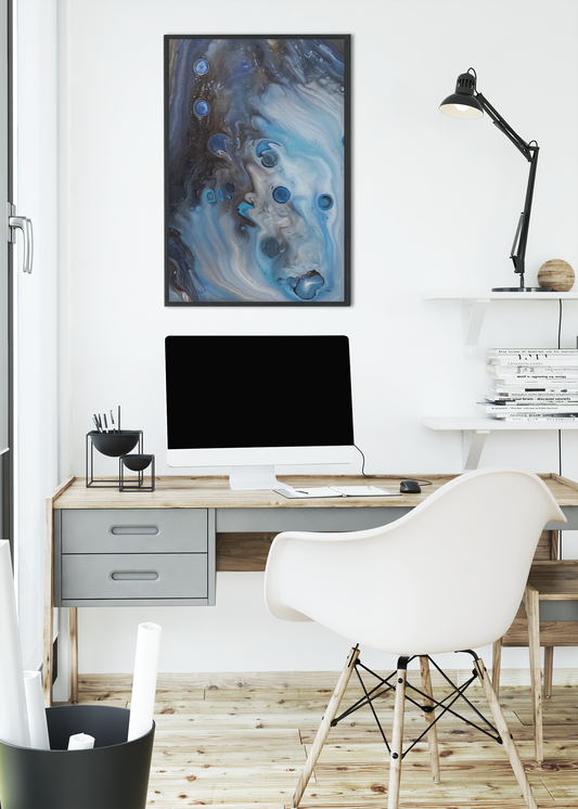 The unexplored universe - Acrylic pour painting - Matte Canvas Art