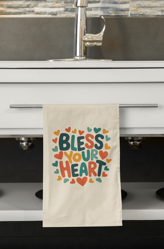 Bless Your Heart 100% Organic Cotton Tea Towel