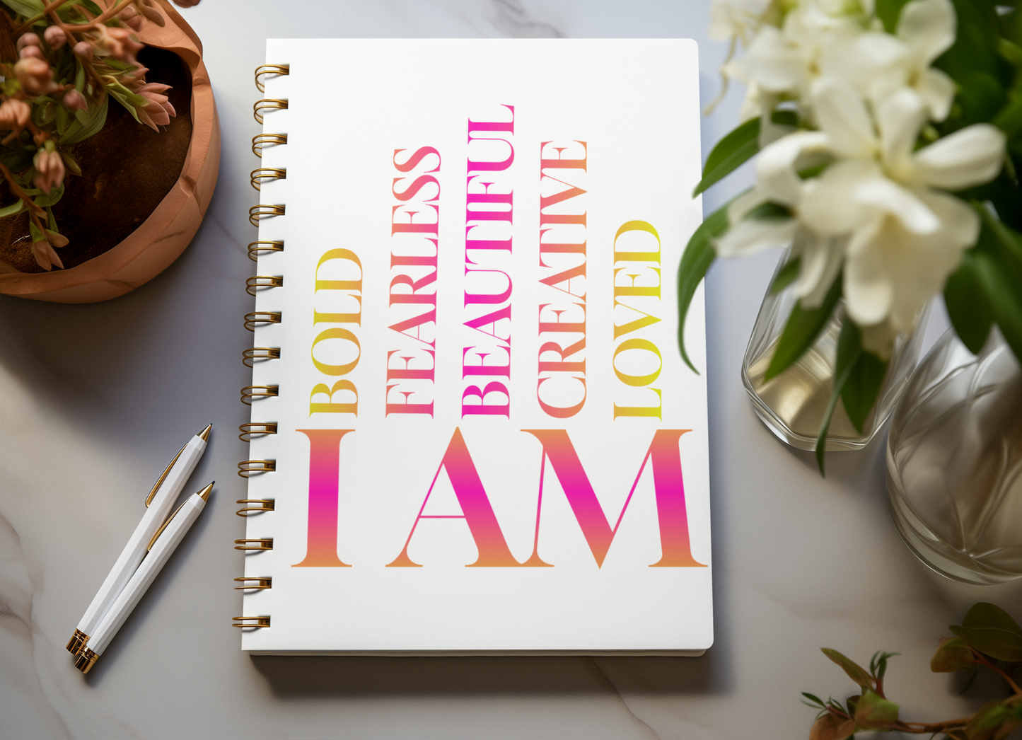 Inspirational Spiral Notebook - "I AM" Affirmations