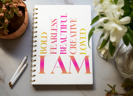 Inspirational Spiral Notebook - "I AM" Affirmations