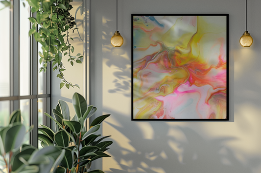 Acrylic Pouring Art  - Beautiful Pastels - Stretched Wall Decor