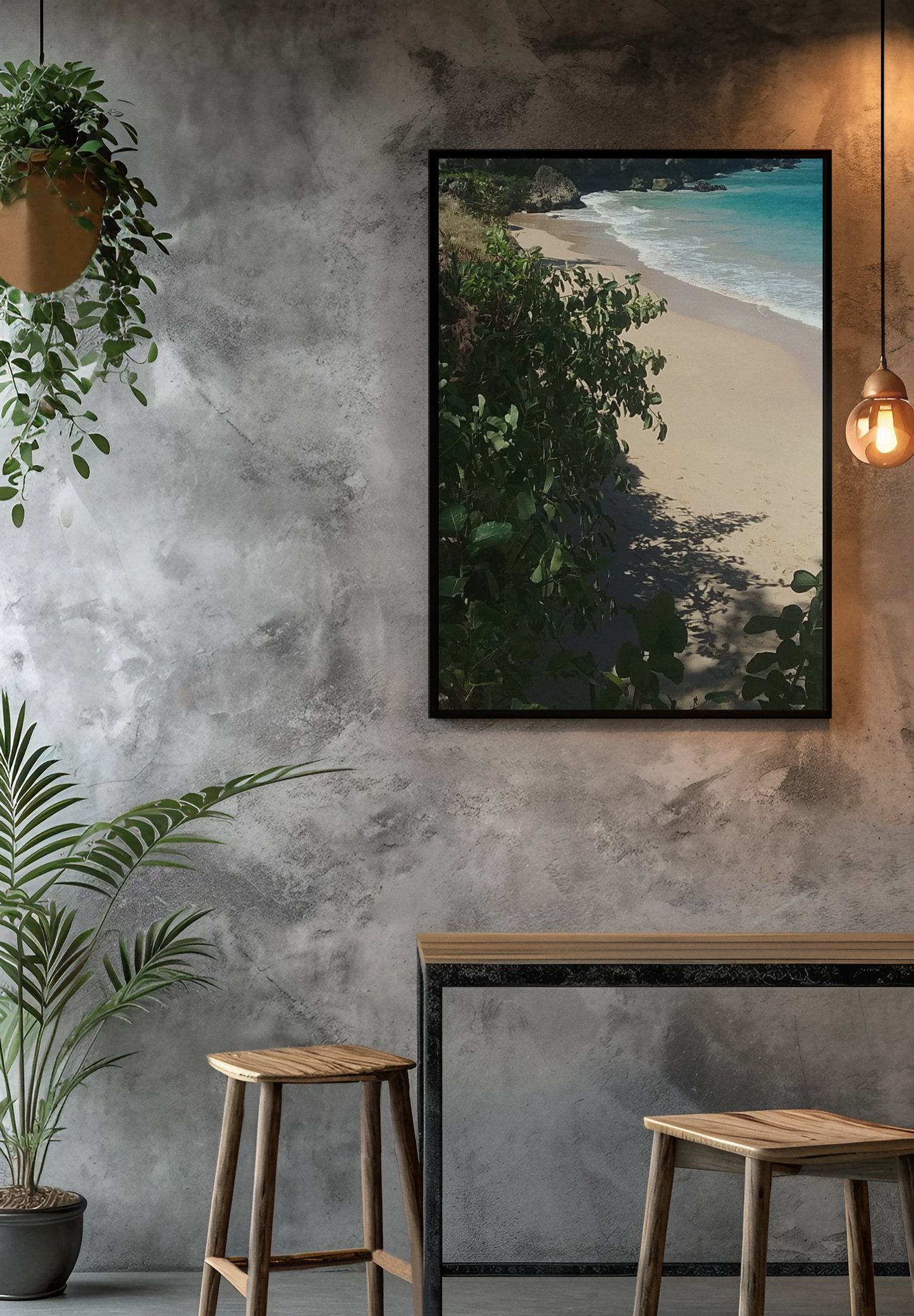 Tranquil Beach Canvas Wall Art - 1.25" Stretched Print for Home Decor