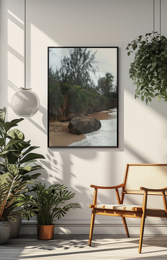 Beach Landscape Canvas Art - Stretched Matte Wall Decor