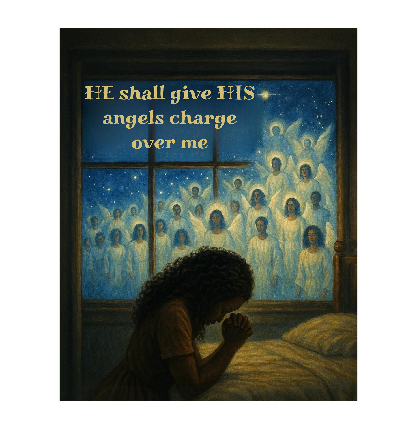 Angel Prayer Artwork Canvas Print — Religious Home Decor, Spiritual Christian Art Print