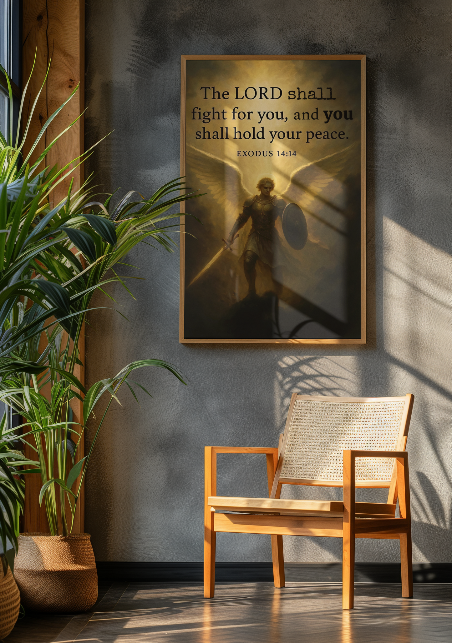 Angel & Bible Verse Canvas Print — Christian Inspirational Wall Art, Spiritual Faith Decor Gift