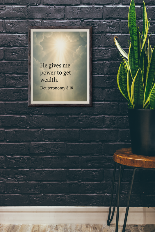 Inspirational Wall Art, Motivational Wall Decor, Deuteronomy 8:18 Print, Faith-Based Home Decor, Uplifting Gift Idea