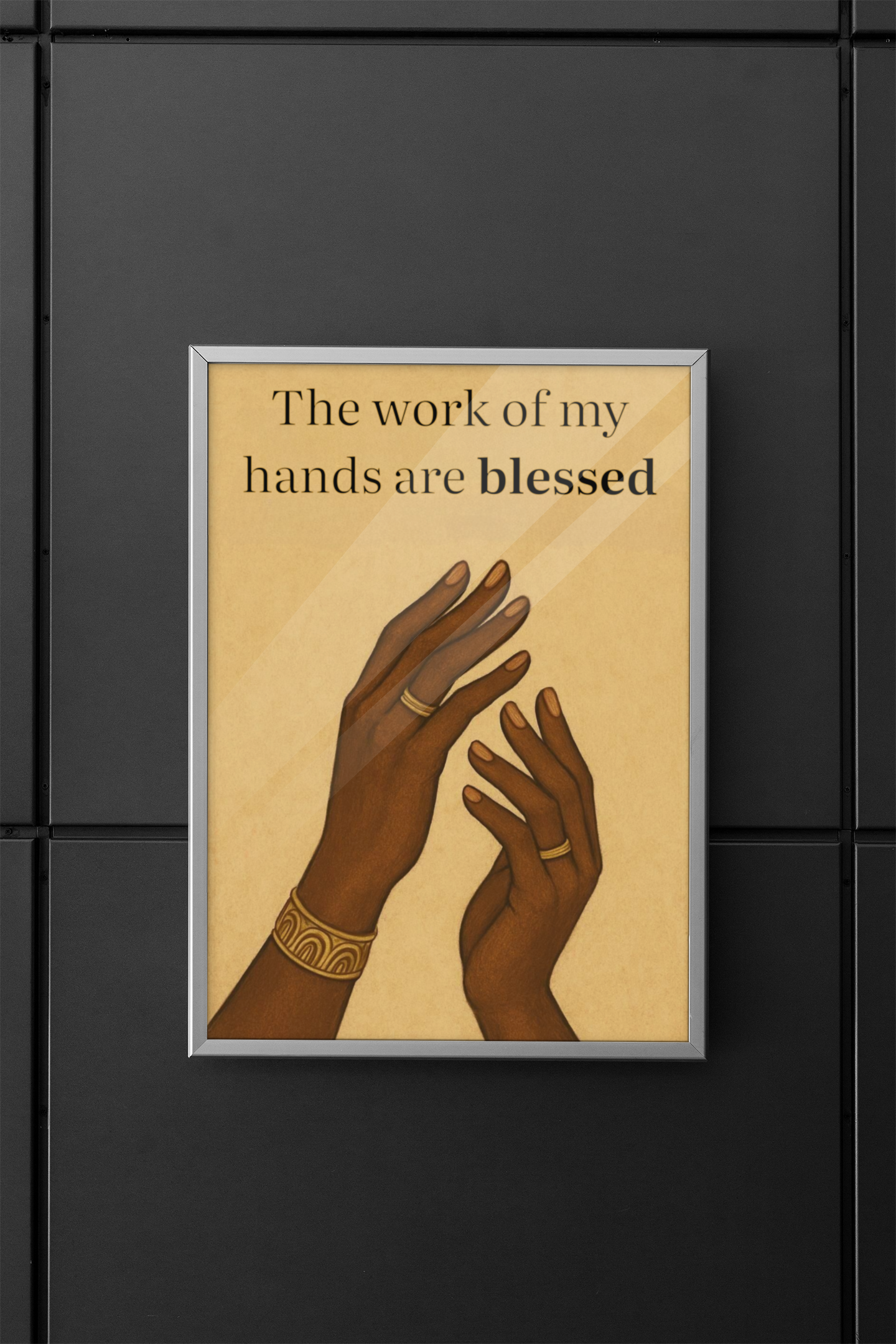Blessed Hands Wall Art, Inspirational Wall Art, Encouragement Gift, African American Art, Home Office Motivation