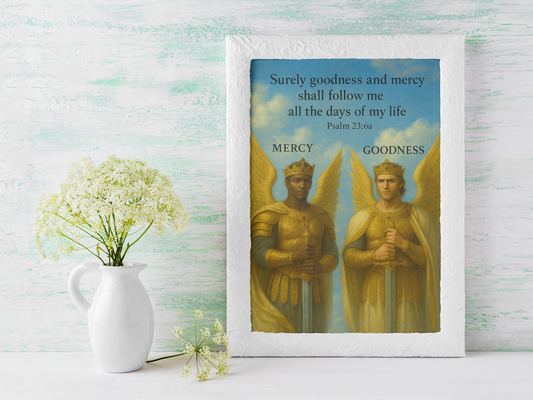 Psalm 23:6 Canvas Print — "Goodness & Mercy" Christian Inspirational Wall Art, Faith Decor Gift