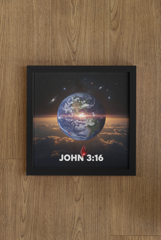 Bible Verse Canvas, Inspirational Wall Art, Religious  Wall Art, Home Decor, Christian Gift, John 3:16 Design