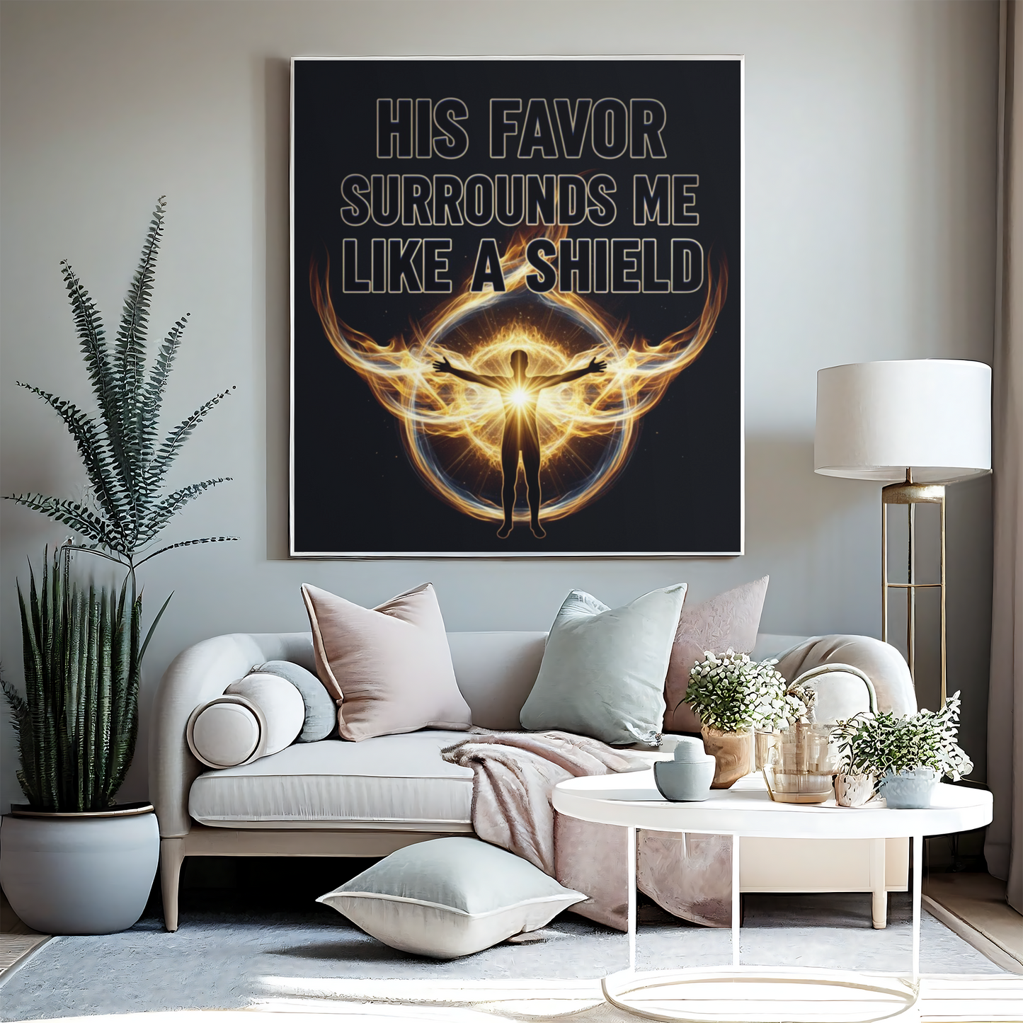 Positive Affirmation Spiritual Canvas Wall Art — Unique Motivational Home Decor, Faith Gift