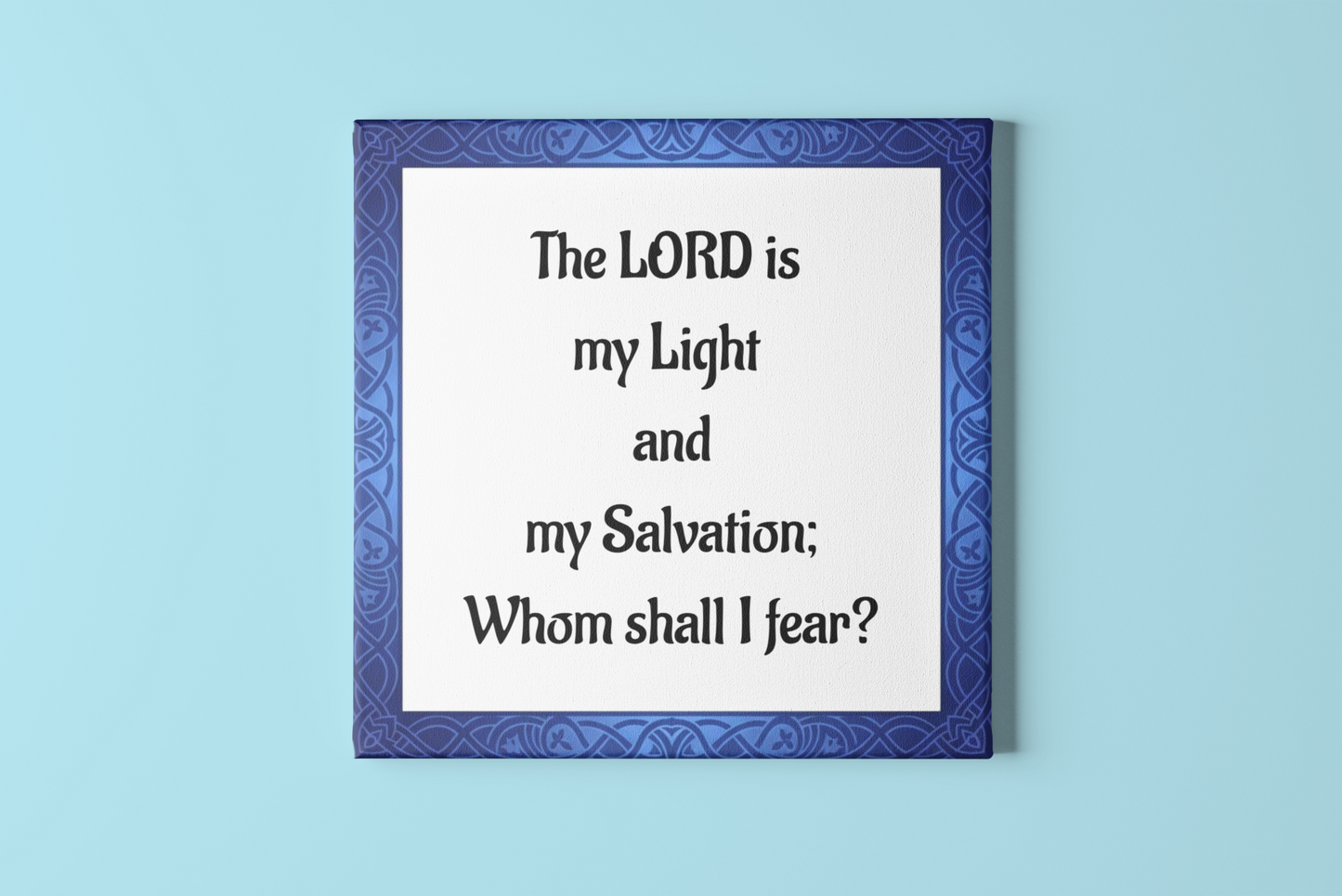 Psalm 27:1  Canvas Print — Inspirational Christian Wall Art, Faith Decor Gift