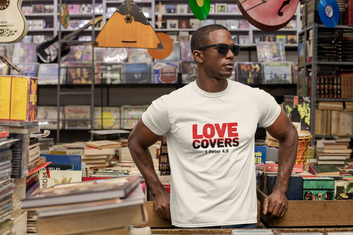 Love Covers T-Shirt — 1 Peter 4:8 Faith Tee