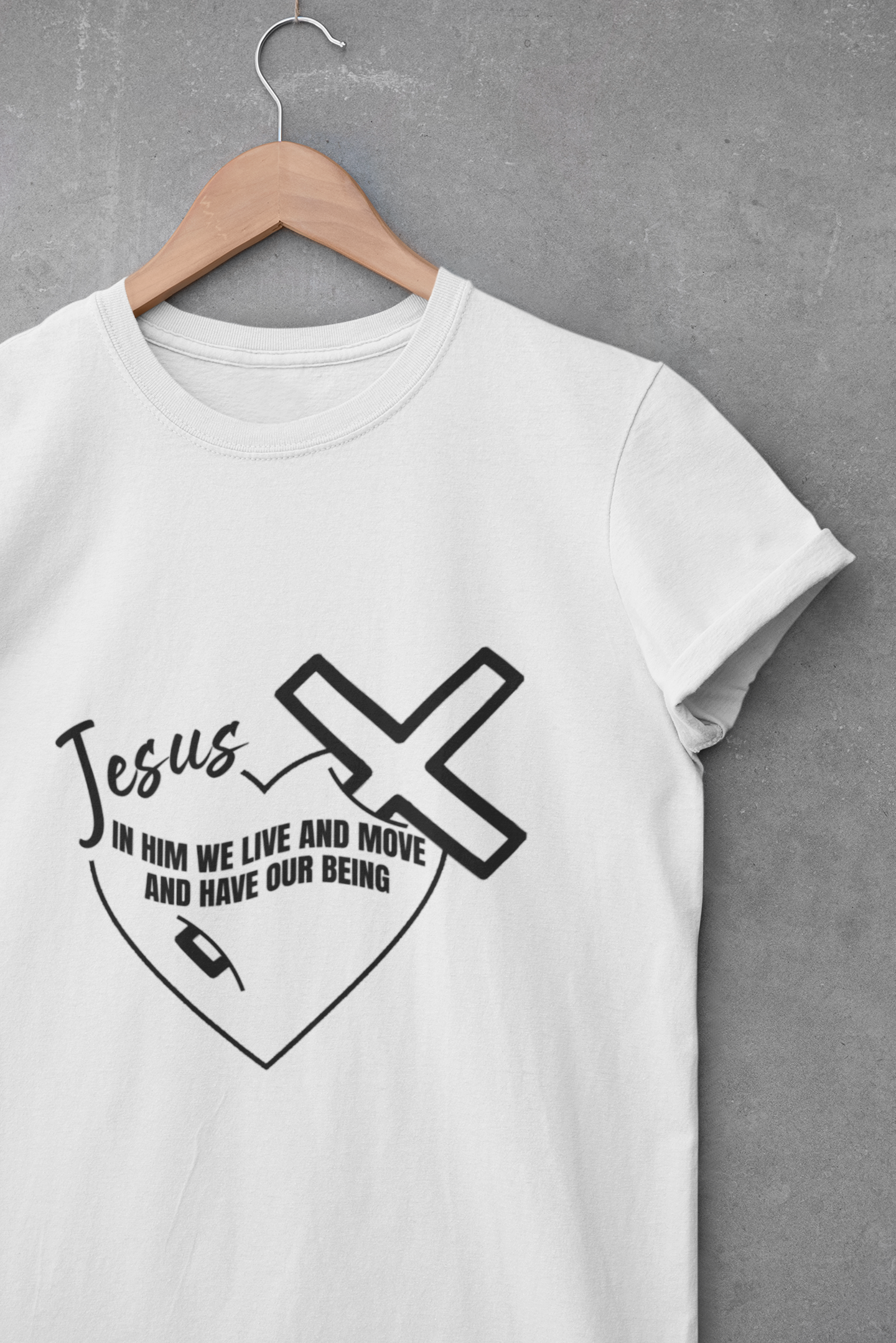 Cross and Heart Faith T-Shirt — Christian Love Graphic Tee, Inspirational Religious Gift