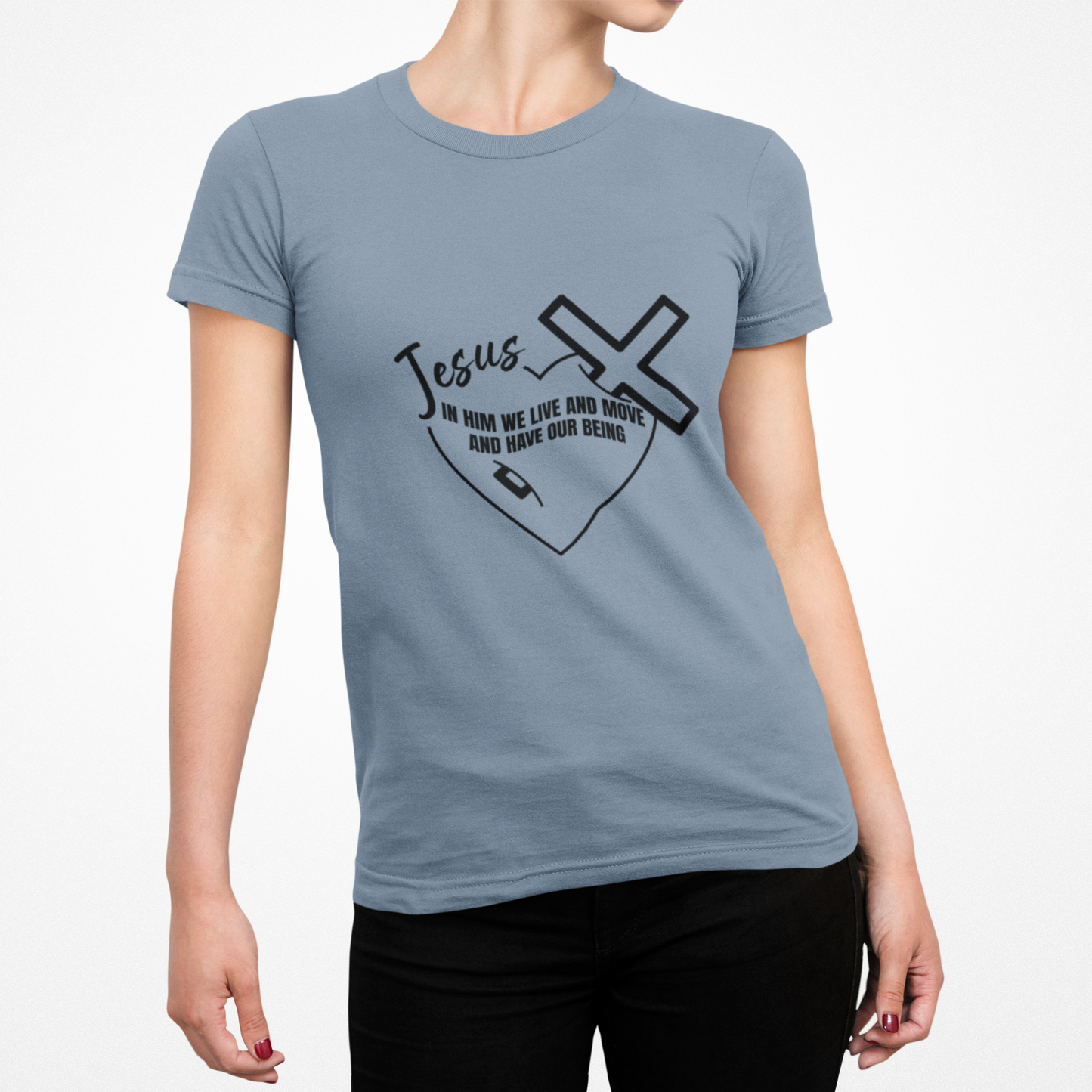 Cross and Heart Faith T-Shirt — Christian Love Graphic Tee, Inspirational Religious Gift