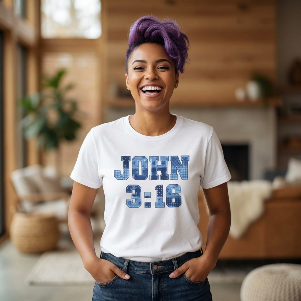 John 3:16 Christian T-Shirt — For God So Loved the World Faith Verse Graphic Tee