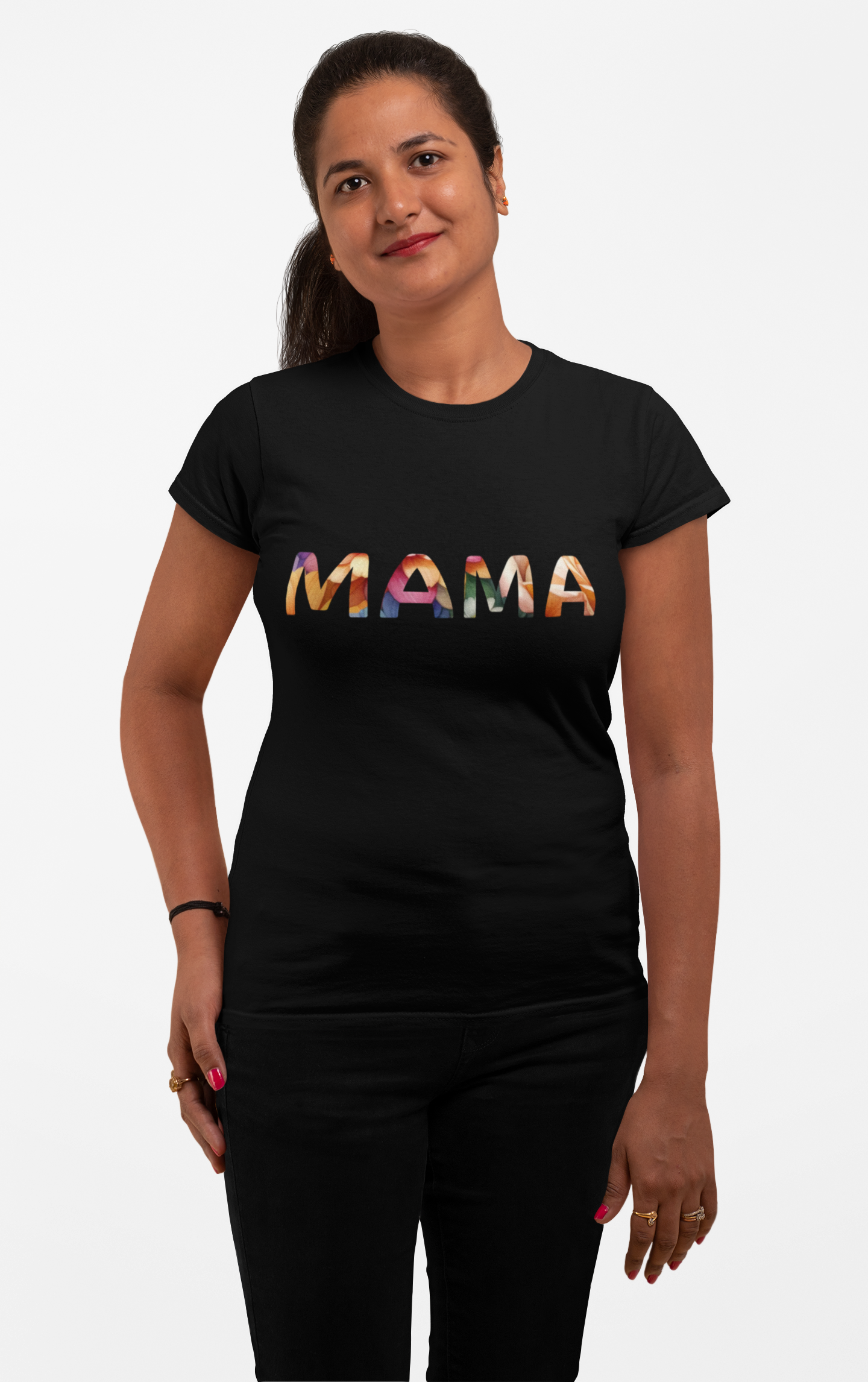 Mama Floral T-Shirt — Colorful Watercolor Mom Tee