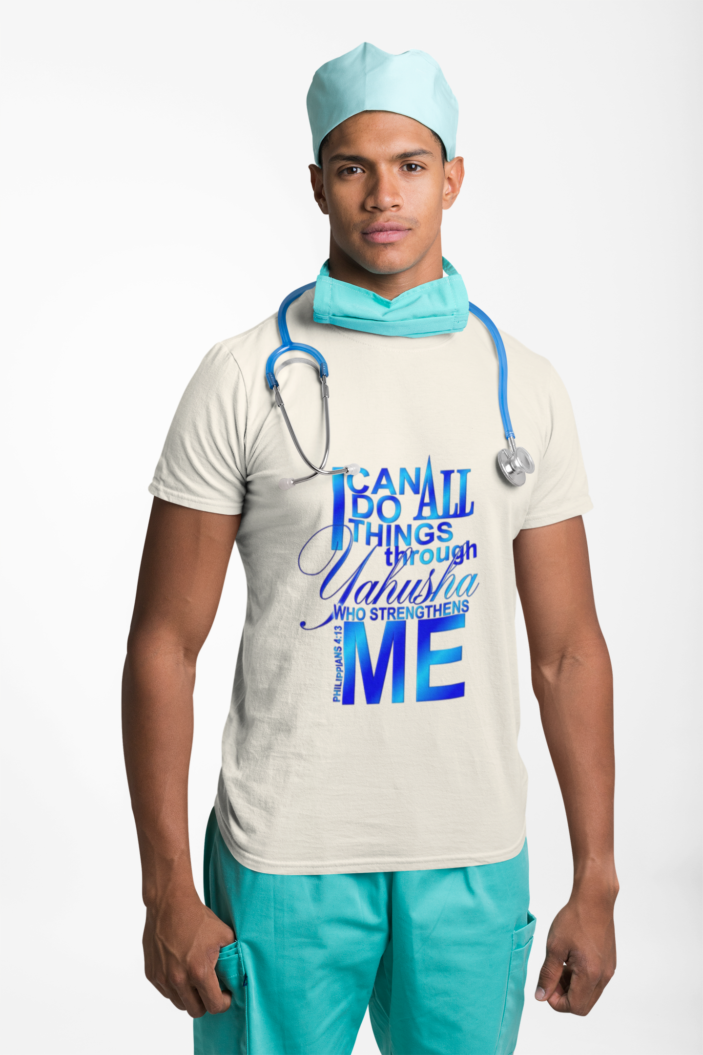 Inspirational Faith T-Shirt — "I Can Do All Things Through Yahusha Who Strengthens Me"