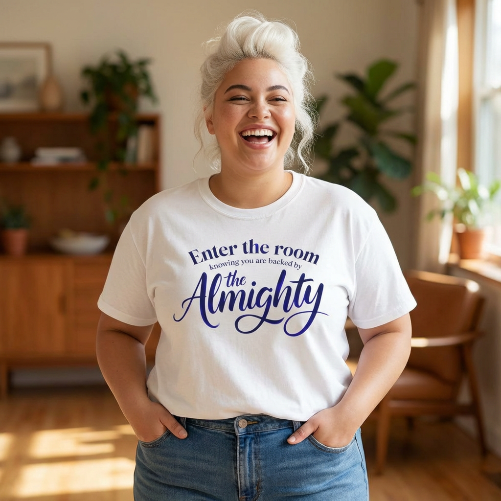 Faith T-Shirt — "Enter the Room Knowing You Are Backed by the Almighty"
