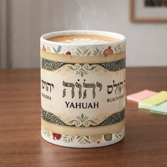 Yahuah Hebrew Name Ceramic Mug – Spiritual Faith Coffee Cup (11oz/15oz)