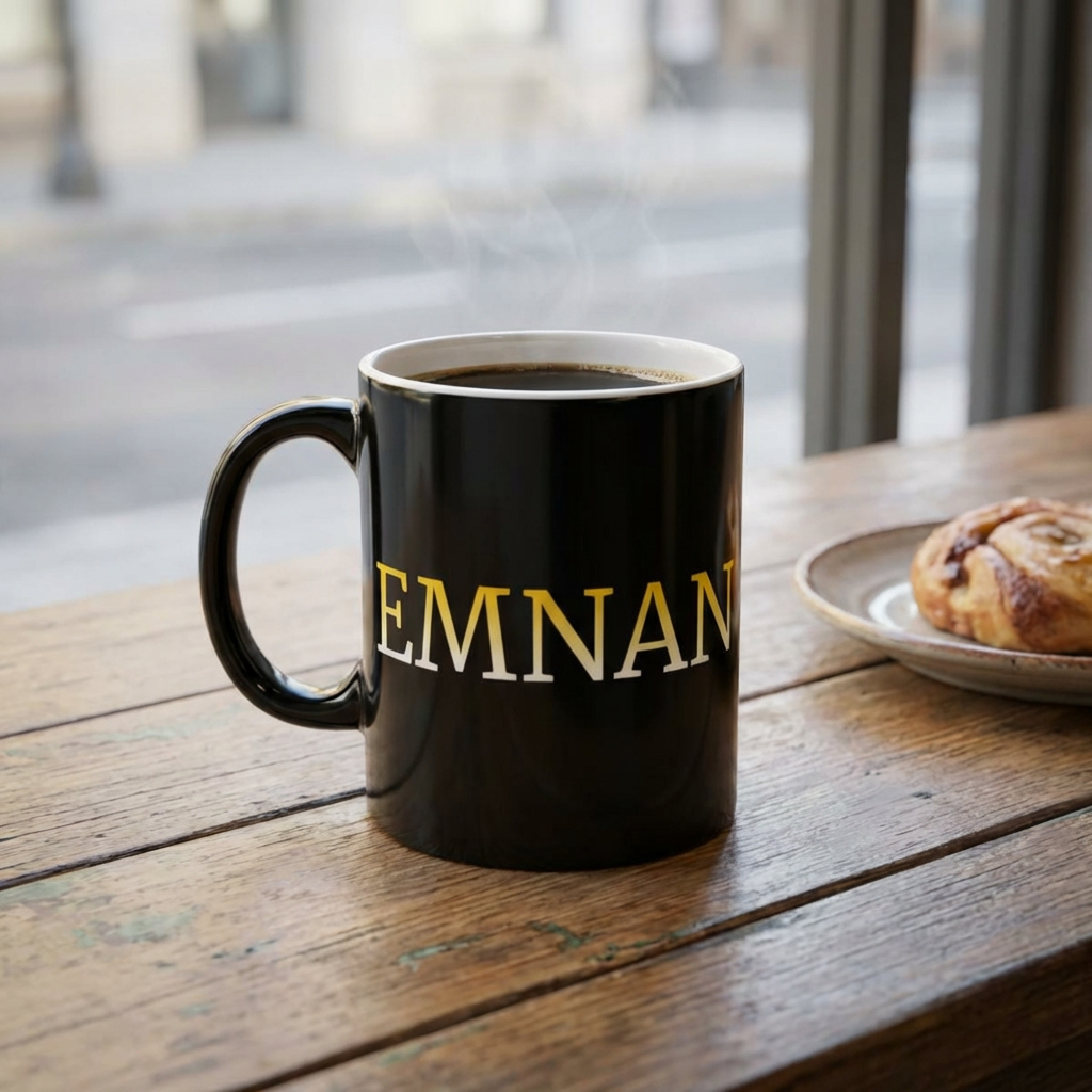 REMNANT Gold Lettering Black Ceramic Mug (11oz & 15oz) — Religious Coffee Cup, Christian Gift
