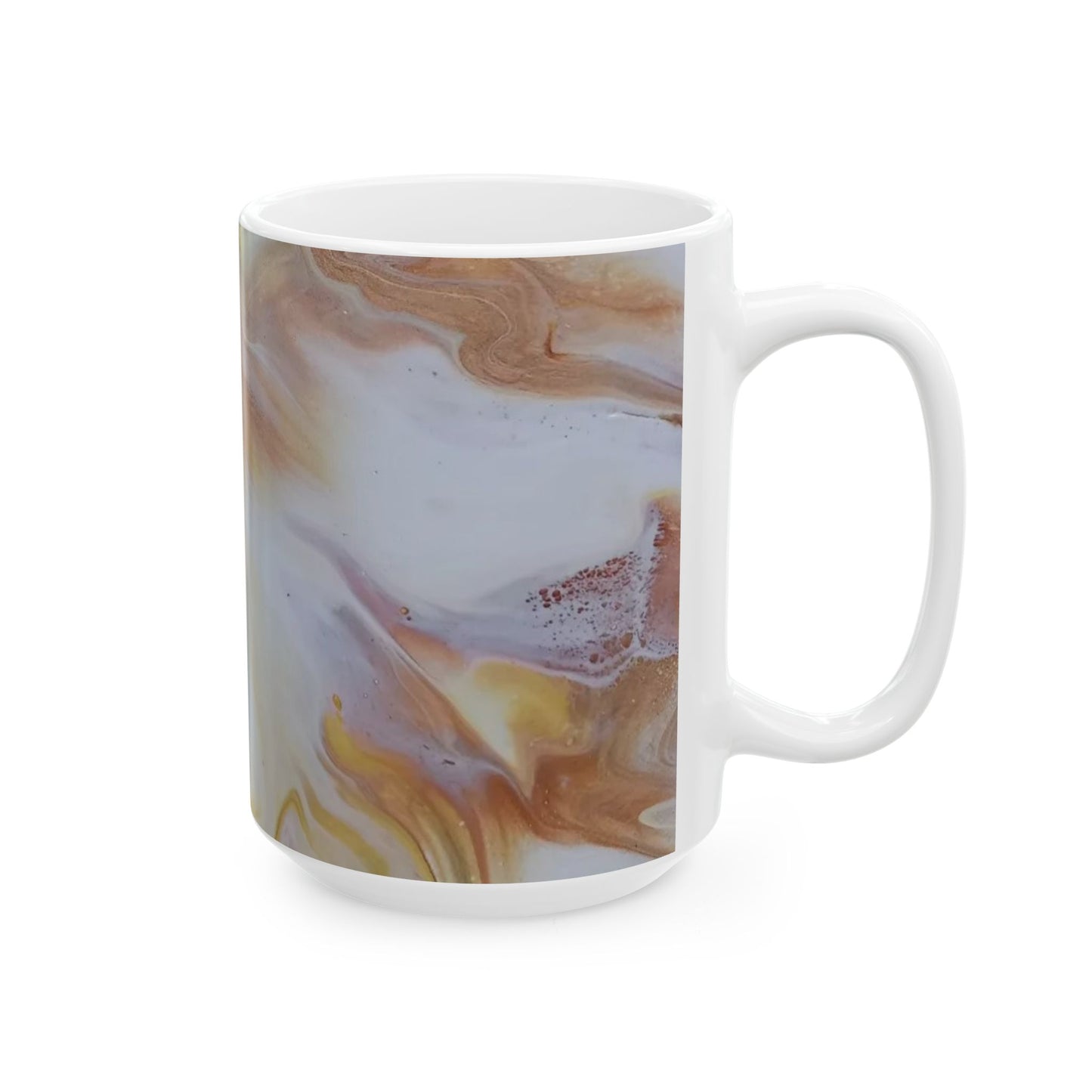"Faith" Fruit of the Spirit series - Acrylic pour design - Elegant Abstract Swirl Ceramic Mug - 11oz & 15oz Coffee Cup for Tea and Hot Beverages
