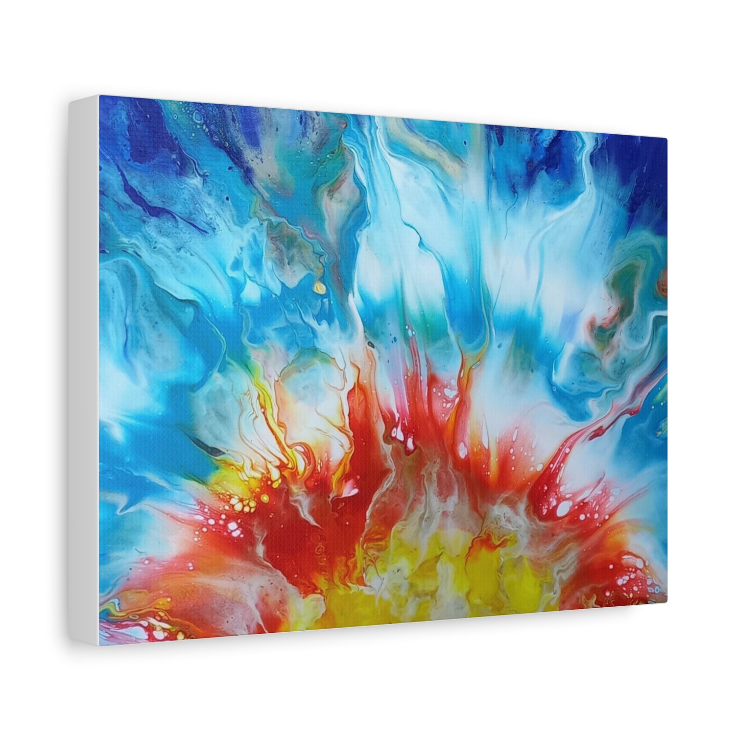 " The First Sunrise" - Acrylic pour painting - Vibrant Abstract Canvas Art Print - Color Explosion Decor