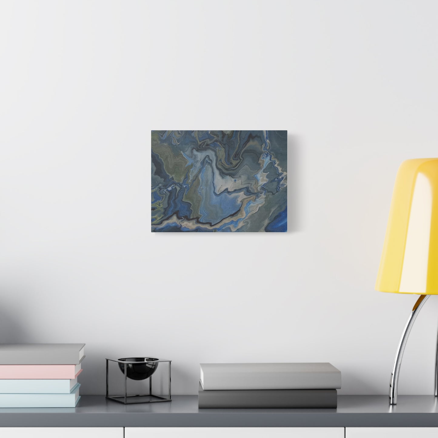 Blue Marble Abstract Matte Canvas Wall Art — Stretched 1.25"