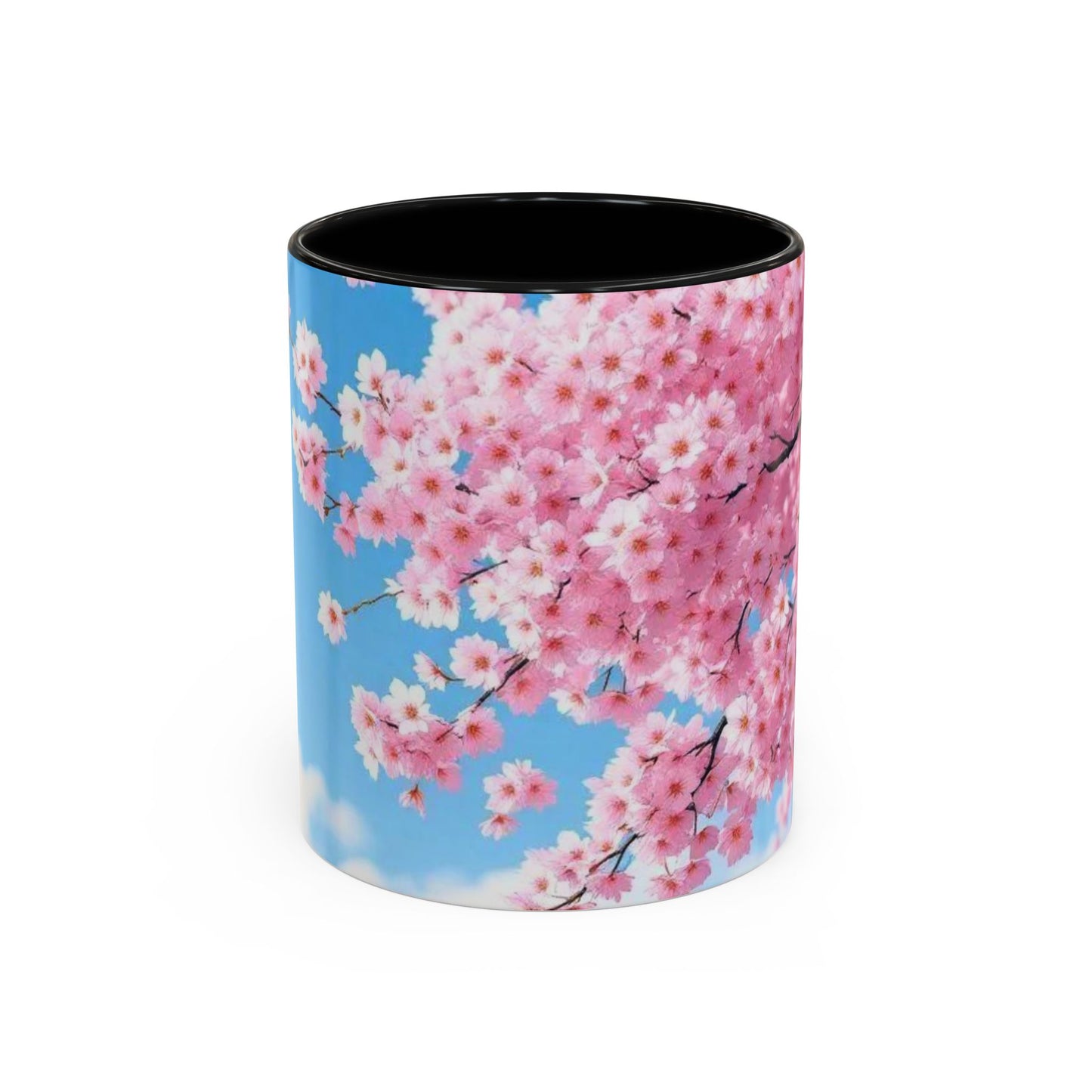 Cherry Blossom Accent Coffee Mug – Pink Sakura Floral 11/15oz